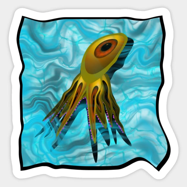 Cyclops Octopus Sticker by Zenferren